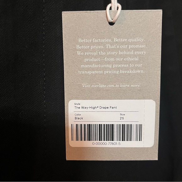 !!SOLD!! NWT EVERLANE THE WAY HIGH DRAPE PANT BLACK WIDE LEG RELAXED PLEATED 2S - Picture 15 of 15